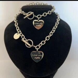 NWOT Bracelet + Necklace Chic Jewelry Set Made Of 304 Stainless Steel OT Buckle